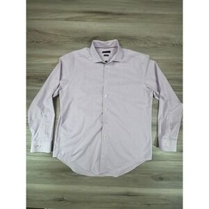 Calvin Klein Mens Slim Fit Non Iron Purple Micro Check Dress Shirt 17 34-35‎